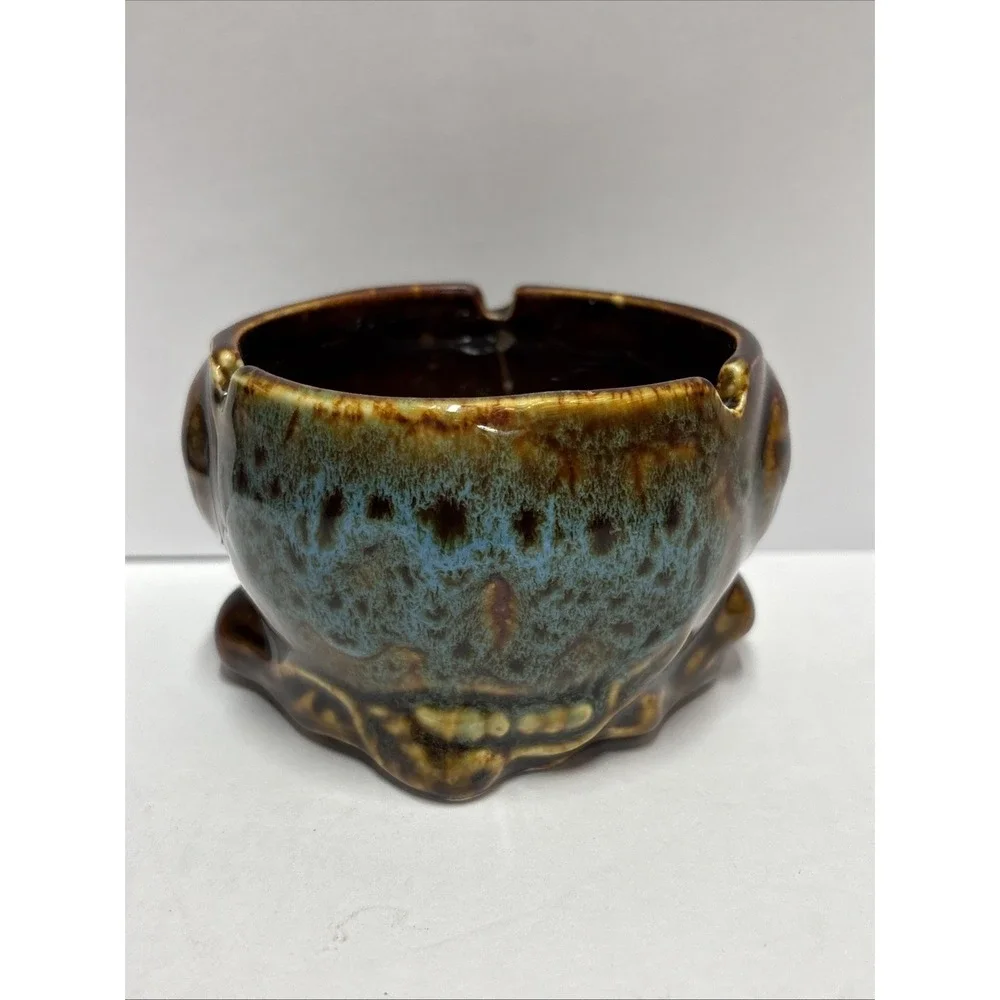 Owl Ceramic Ashtray Fairy Garden glazed glossy finish 4 inches tall K Cool brand
